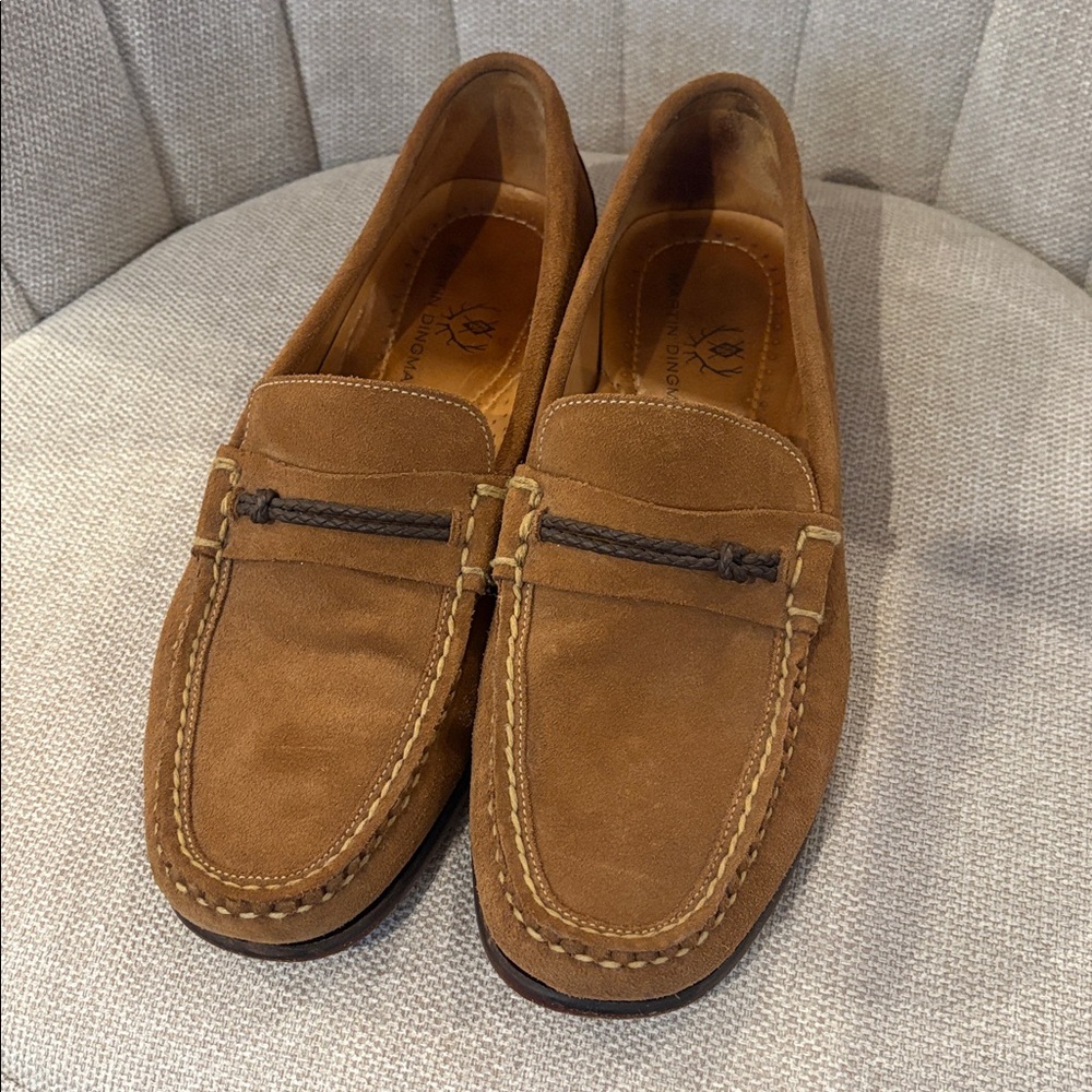 Martin Dingman Tan Leather Mens Luxury 
Loafers with Leather Strap Detailing - Picture 2 of 8